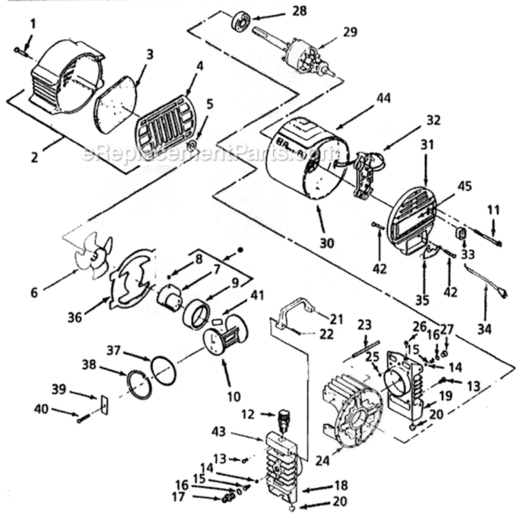 Page A Diagram and Parts List for MT9025 1997 Campbell Hausfeld Compressor